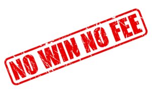 No Win No Fee written in red on a white background. 