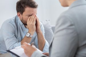 A man receives therapy for severe psychological distress following a local authority data breach