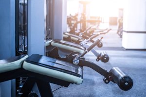 Close up of gym equipment.