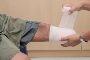 A man has suffered life changing injuries and has had a below the knee amputation