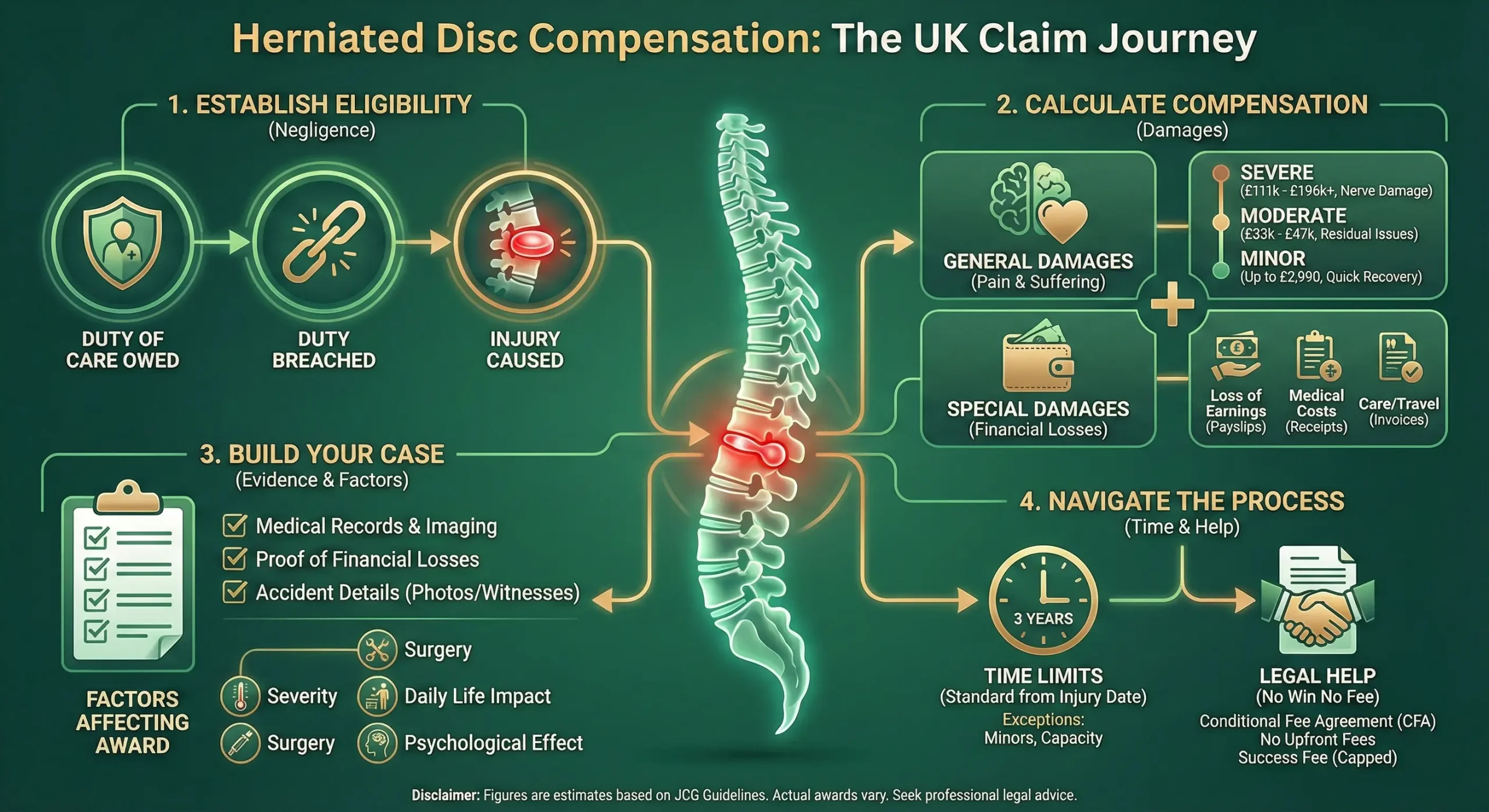 Infographic for Herniated Disc Compensation