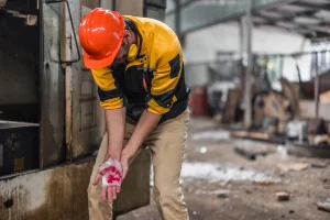 An employee has a work hand injury.