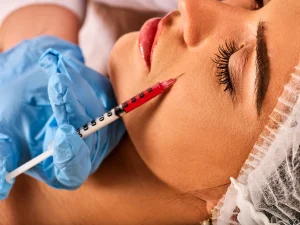 A customer has filler injections. 