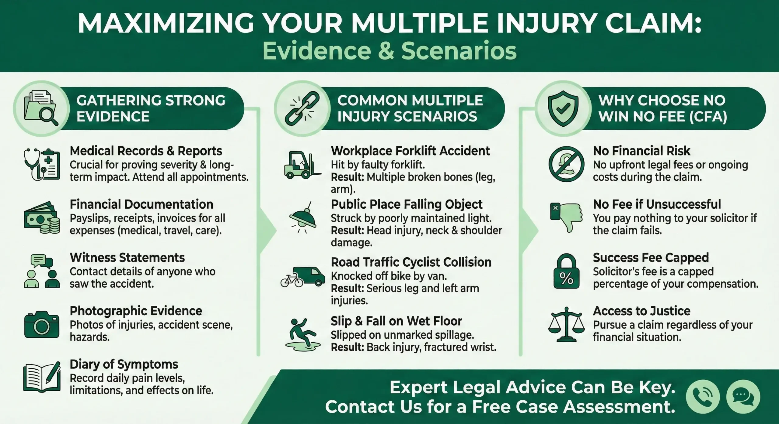 Infographic for Multiple Injury Claims