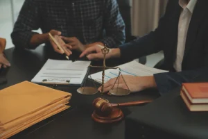 A solicitor helps to make a criminal injury claim on behalf of a client.